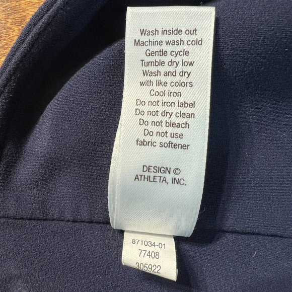 Athleta Mesh Shine Salutation Leggings 7/8‎ Small Womens Navy Blue Active… - Picture 14 of 15